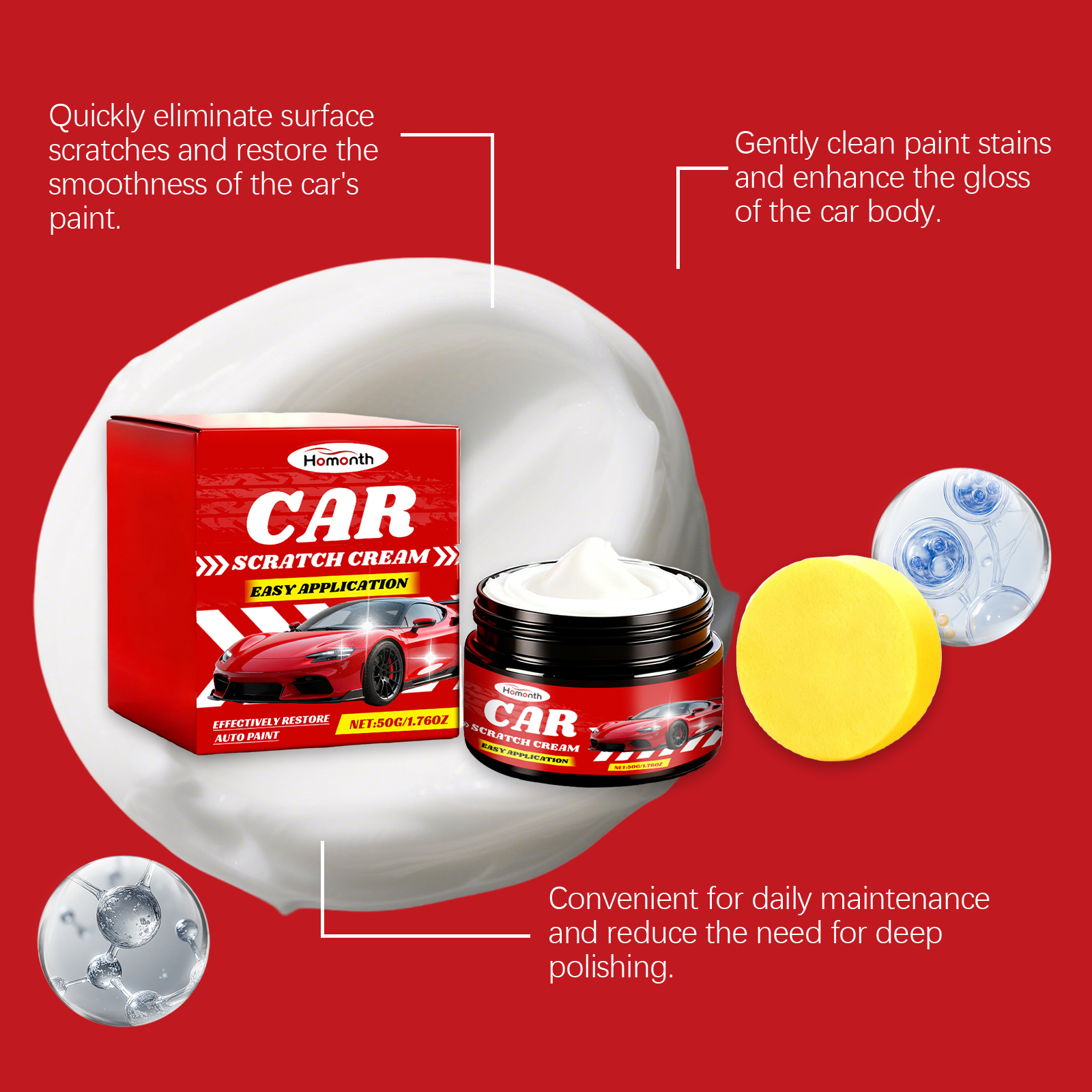 Car Scratch Care Paste Automobile Nano Coating Scuff Scratch Polishing Renovation Cleaning Care Ointment