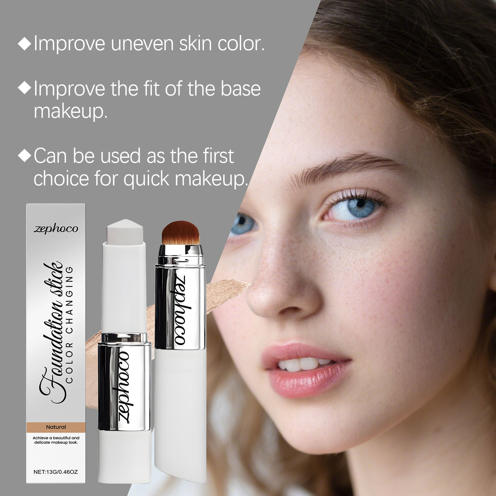 Concealer Color Changing Foundation Stick Lightweight Makeup Matte Sheer Natural Fit Facial Base Makeup
