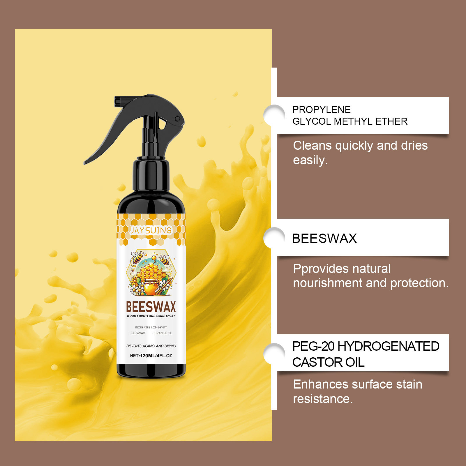 Beeswax Wood Furniture Care Polishing Agent Wood Furniture Renovate Shine Protect Oil Wax Universal