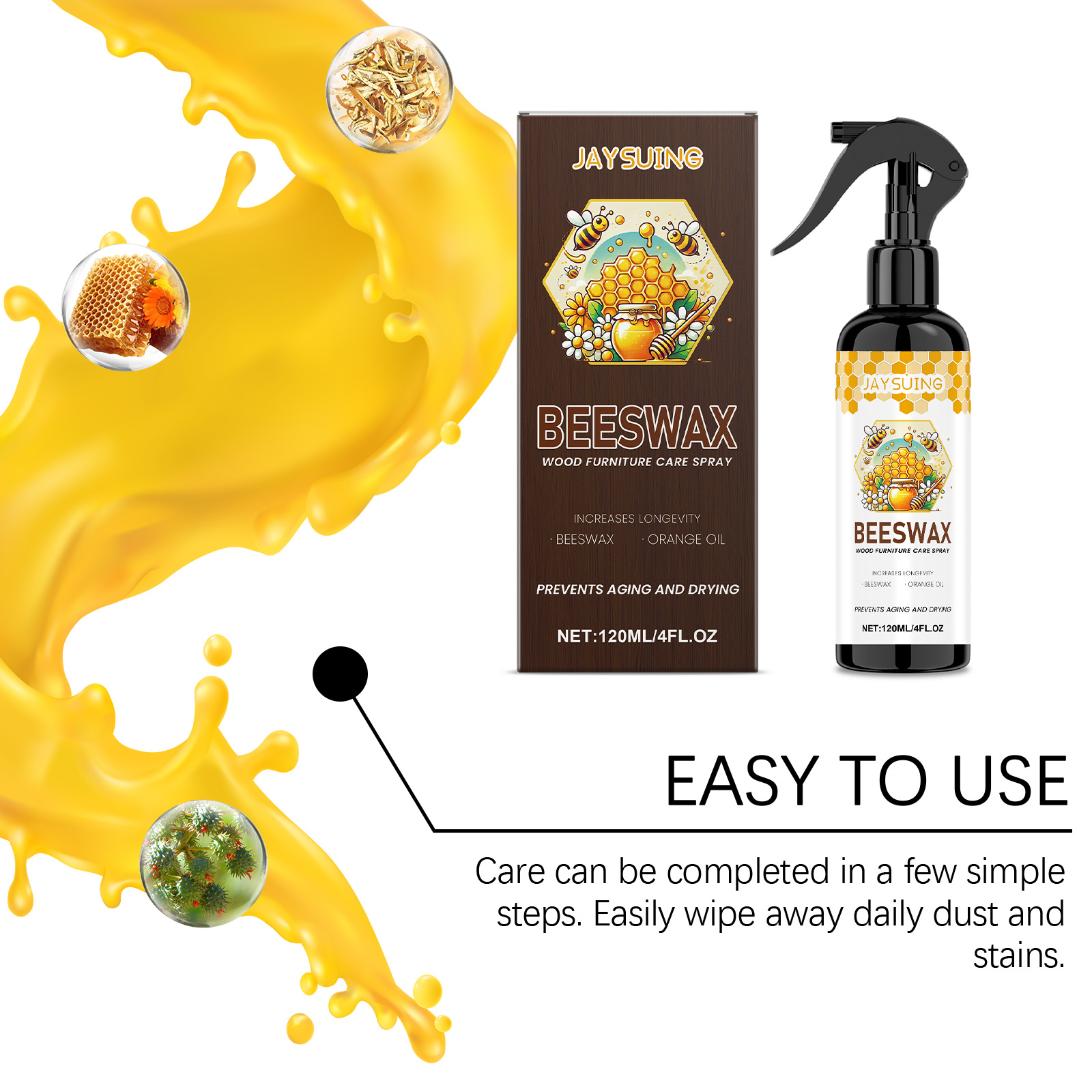 Beeswax Wood Furniture Care Polishing Agent Wood Furniture Renovate Shine Protect Oil Wax Universal