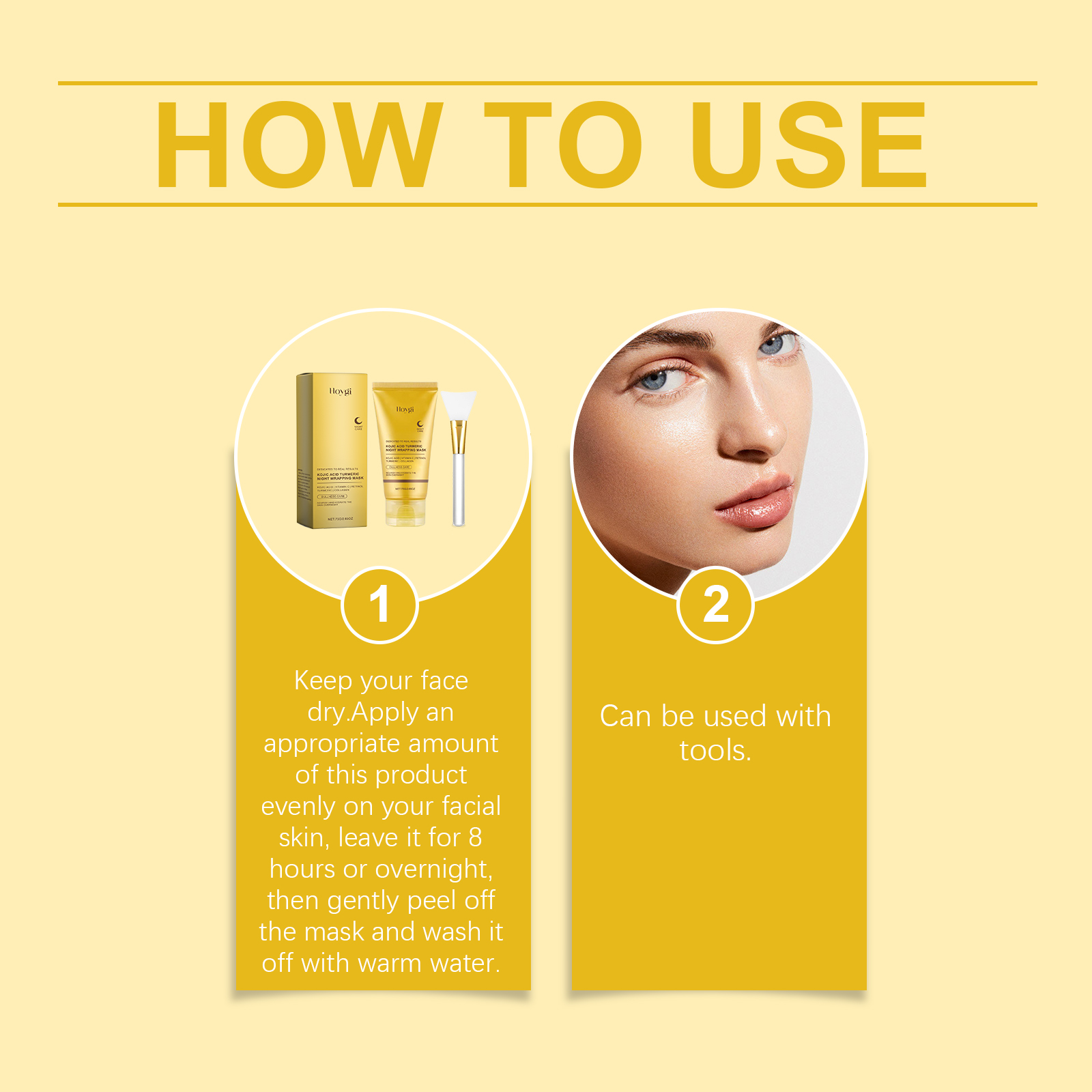 Turmeric Collagen Peel Off Mask With Scraper Gentle Cleansing Moisturizing Soft Care Facial Skin