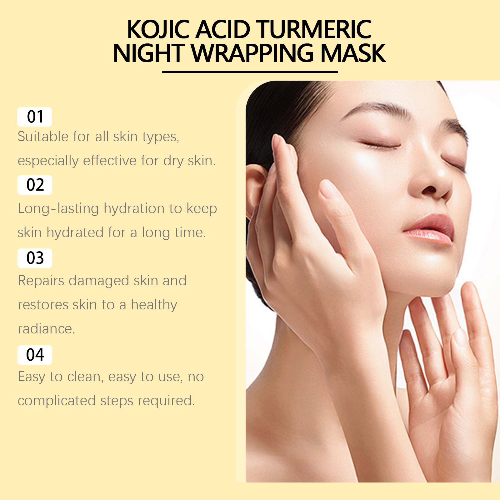 Turmeric Collagen Peel Off Mask With Scraper Gentle Cleansing Moisturizing Soft Care Facial Skin