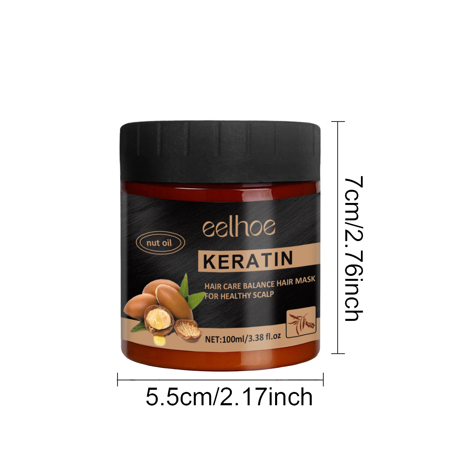 Nut Keratin Hair Mask Frizz Control Damage Repair Smoothing Treatment For Dry Damaged Split Ends Nourishing Deep Conditioning 1 PCS