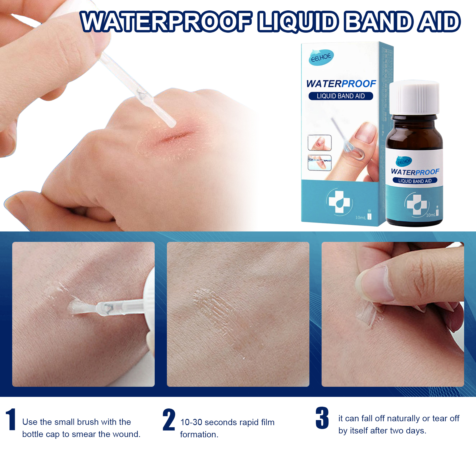 Skin Protective Film Patch Quick Forming Waterproof Breathable Physical Barrier For Minor Cuts And Wounds Daily First Aid Care