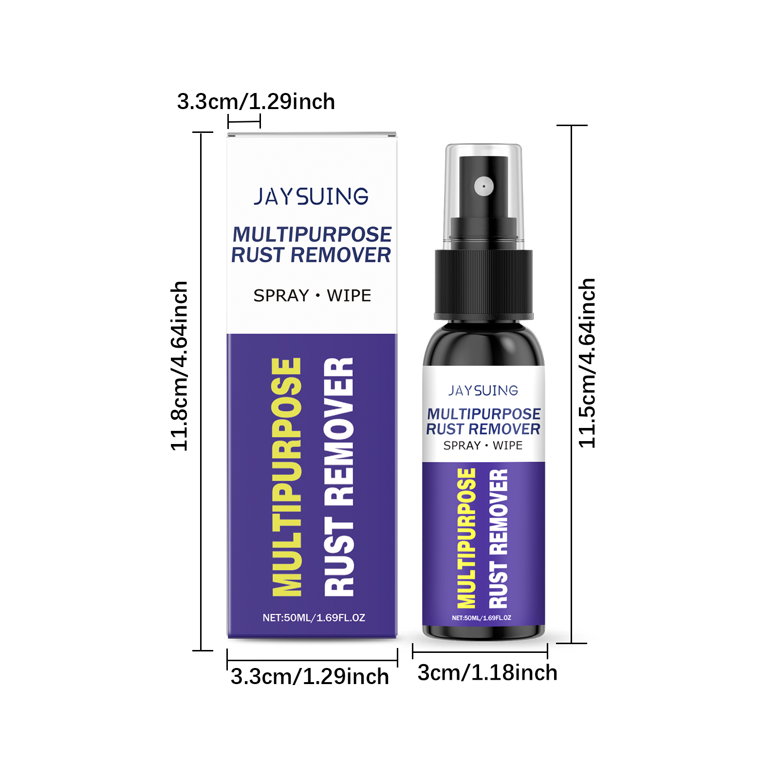 Metal Rust Remover Spray Multipurpose Polishing Agent For Car Wheel Chrome Stainless Steel And Iron Surface Restoration 50ml