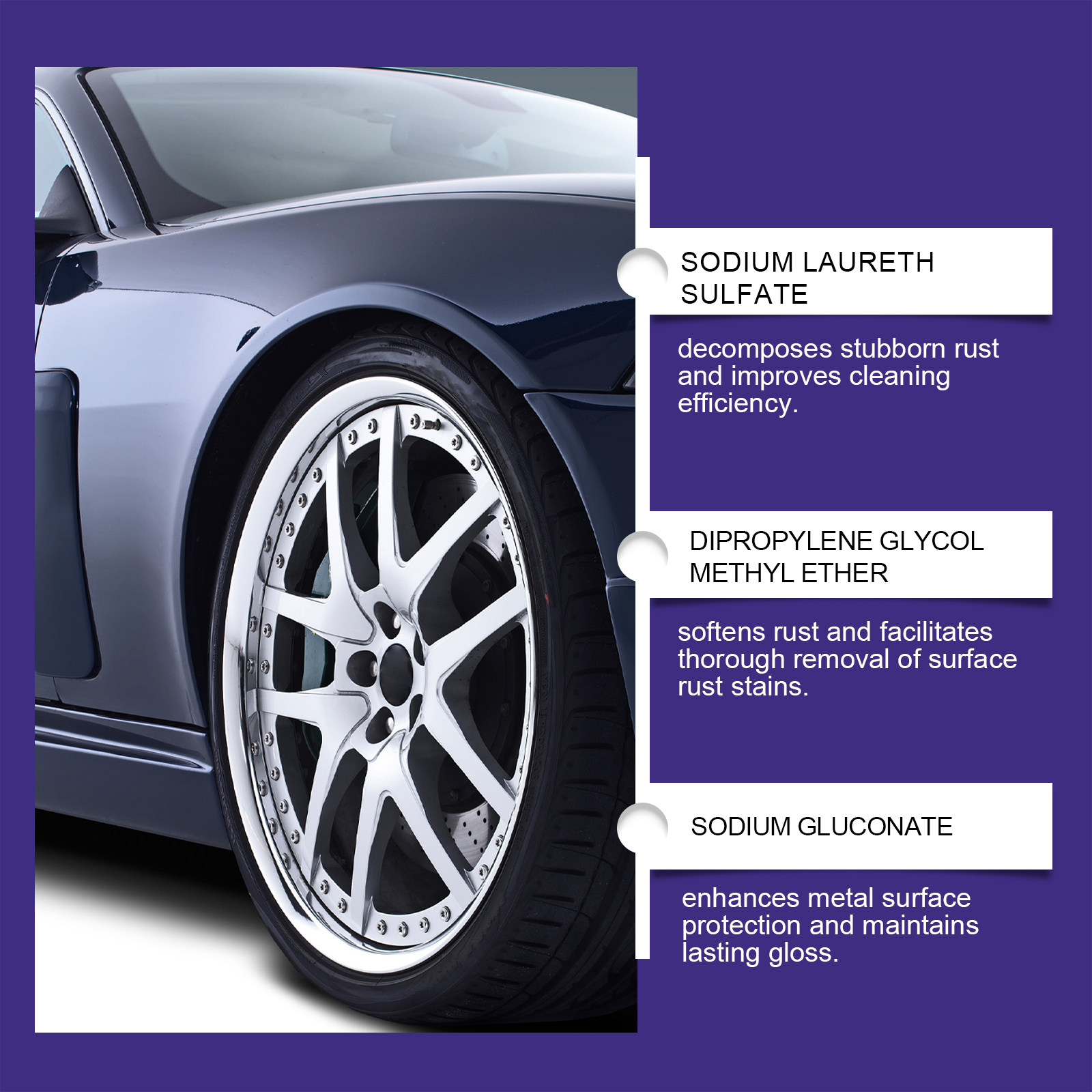 Metal Rust Remover Spray Multipurpose Polishing Agent For Car Wheel Chrome Stainless Steel And Iron Surface Restoration 50ml