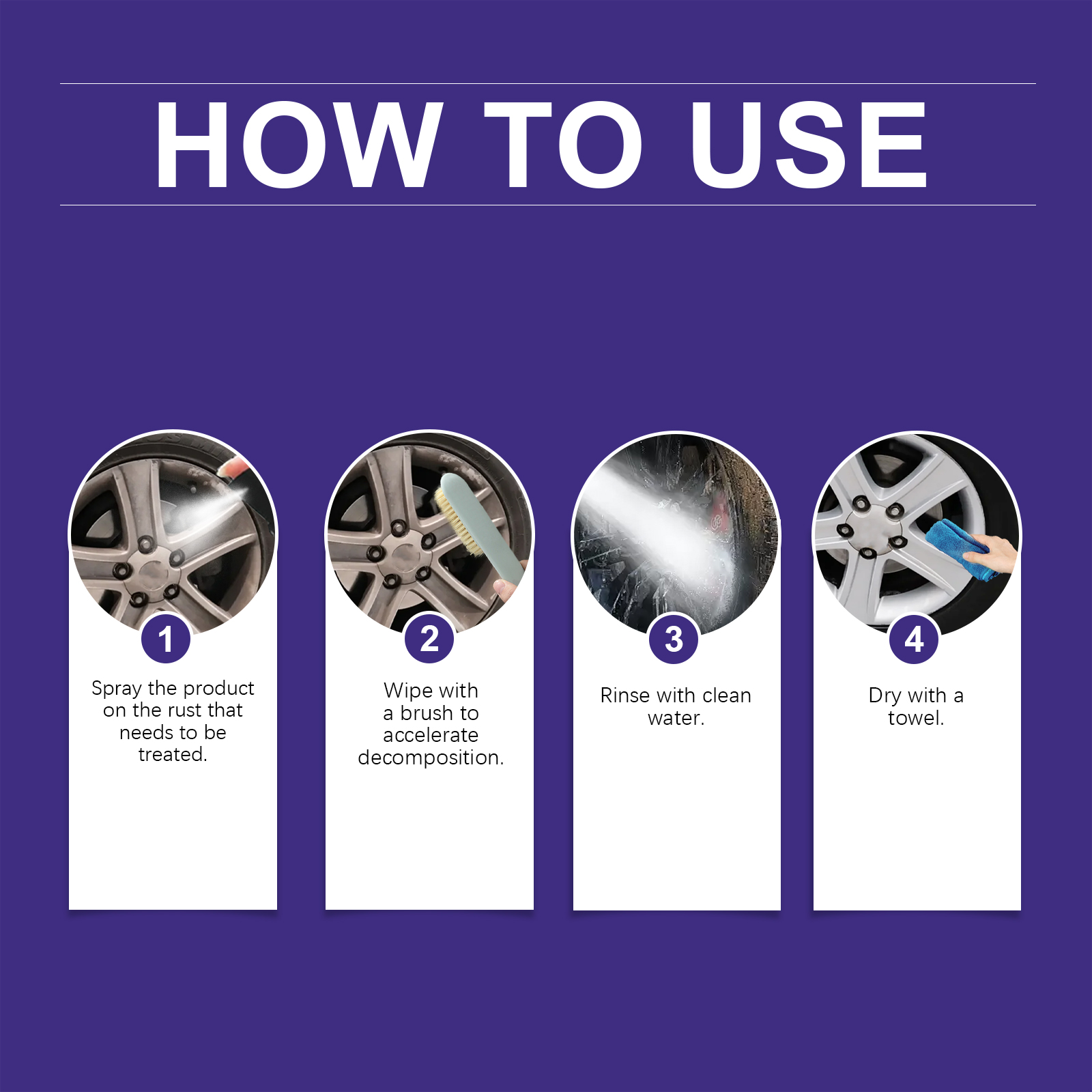 Metal Rust Remover Spray Multipurpose Polishing Agent For Car Wheel Chrome Stainless Steel And Iron Surface Restoration 50ml