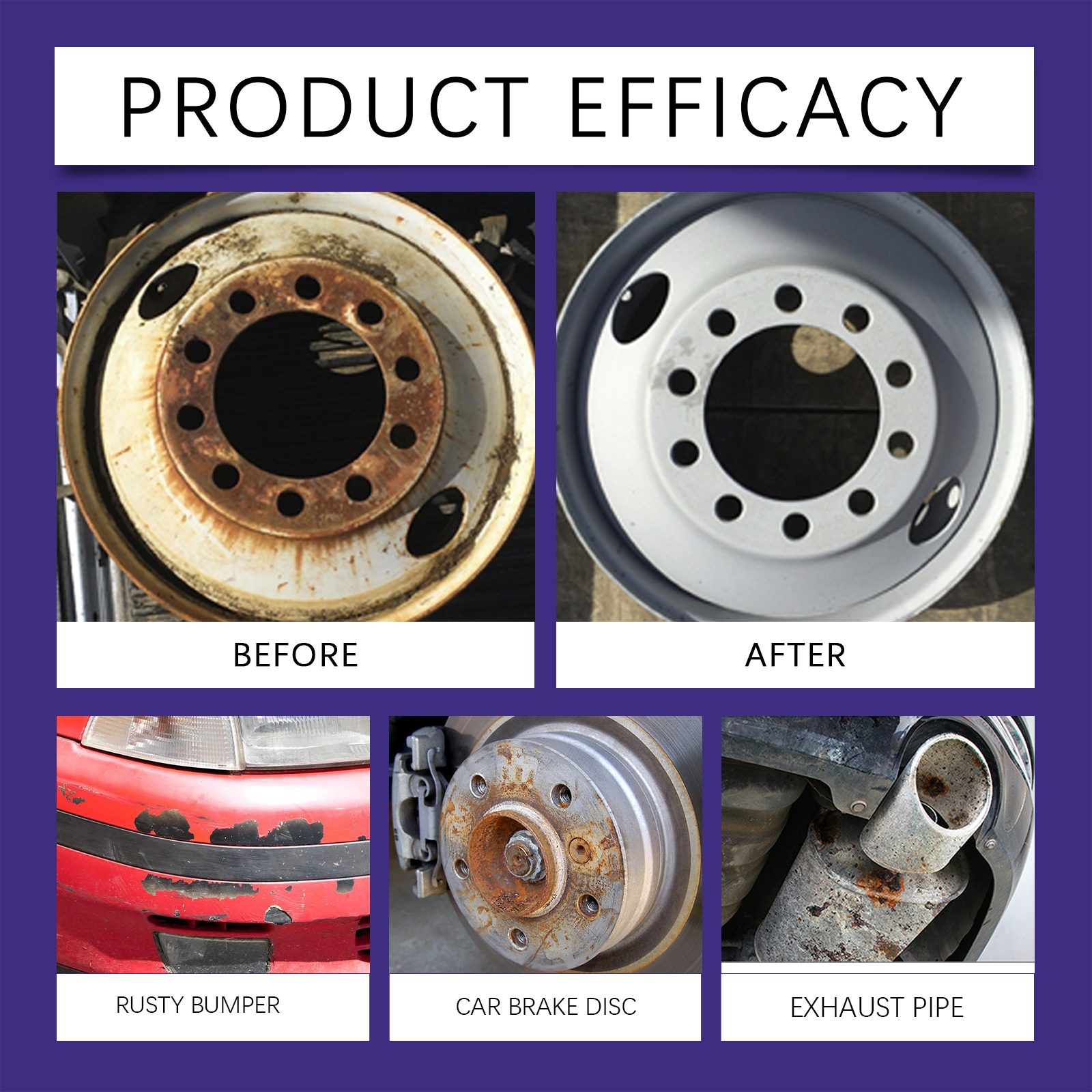 Metal Rust Remover Spray Multipurpose Polishing Agent For Car Wheel Chrome Stainless Steel And Iron Surface Restoration 50ml