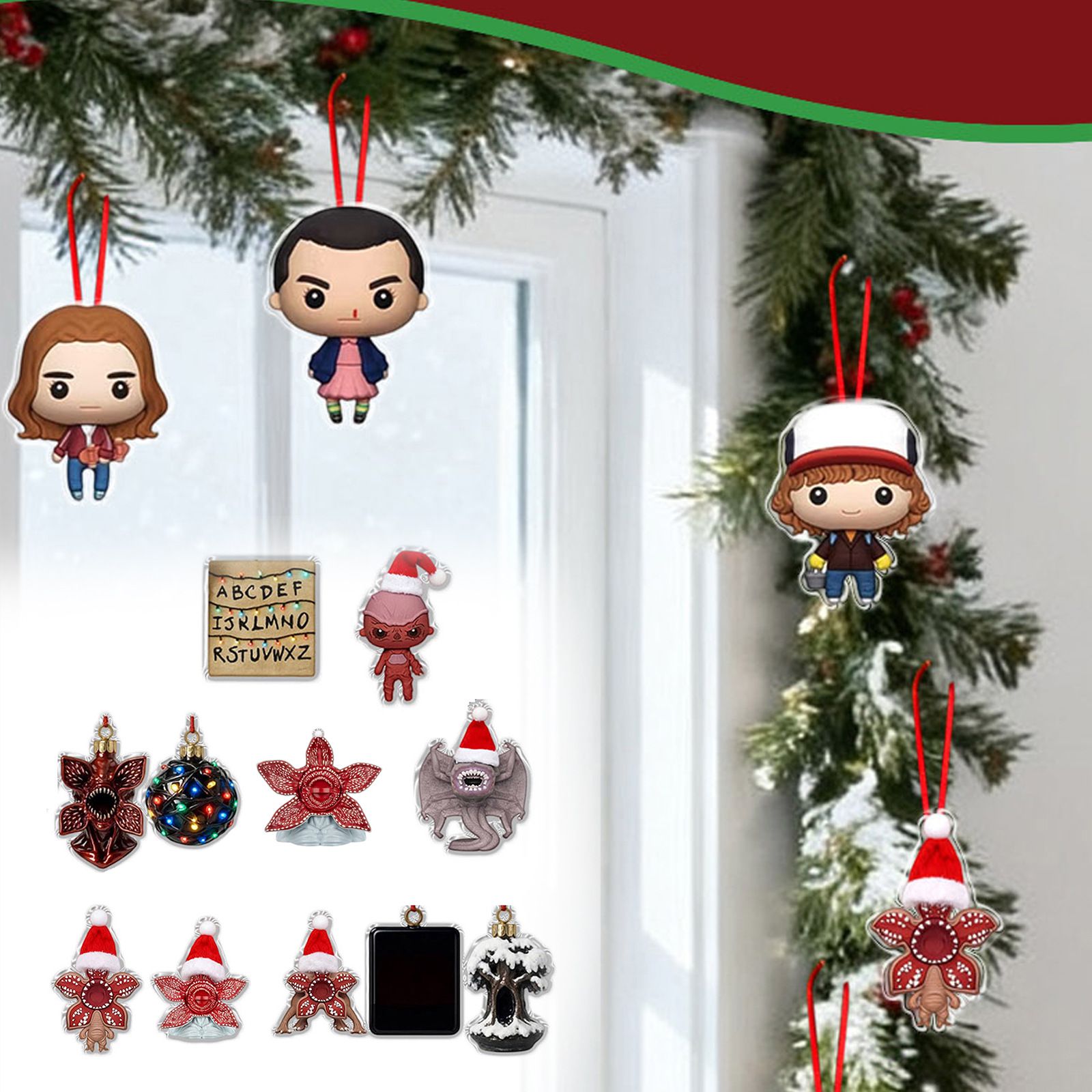 Christmas Tree Decoration Stranger Things Christmas Advent Calendars 24 Days Festival Blind Box Acrylic Hanging Ornaments