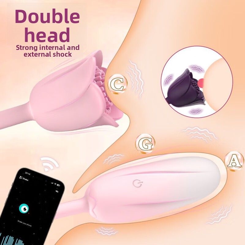(Purple) Love Egg Bullet Vibrators Masturbator Adult Toy Rose App Clitoral Teasing Dual Head Vibrating Massage Wand Sex Toys for Women