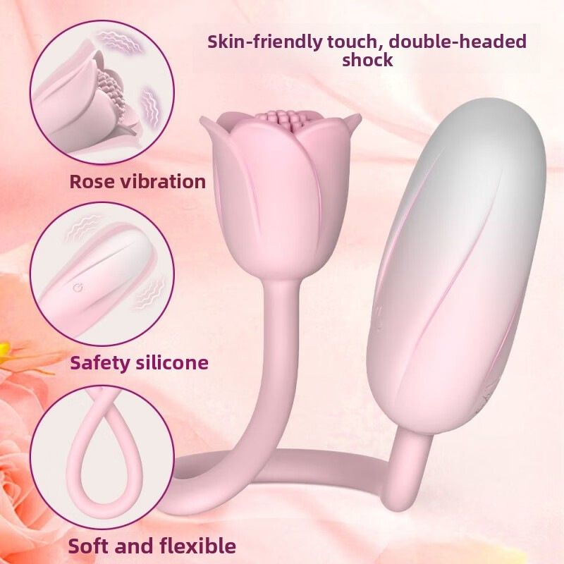 (Purple) Love Egg Bullet Vibrators Masturbator Adult Toy Rose App Clitoral Teasing Dual Head Vibrating Massage Wand Sex Toys for Women