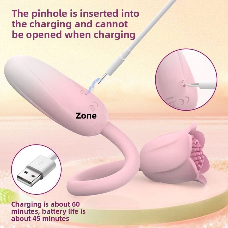 (Purple) Love Egg Bullet Vibrators Masturbator Adult Toy Rose App Clitoral Teasing Dual Head Vibrating Massage Wand Sex Toys for Women