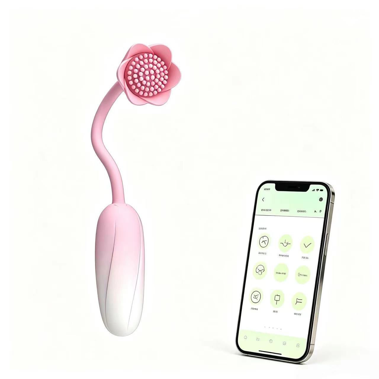 (Purple) Love Egg Bullet Vibrators Masturbator Adult Toy Rose App Clitoral Teasing Dual Head Vibrating Massage Wand Sex Toys for Women