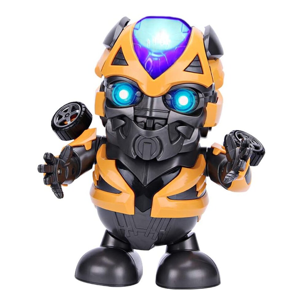 (Action Figure Dance Super Hero Robot Toy Dancing Music Lights For Kids Gift - Bumble Be