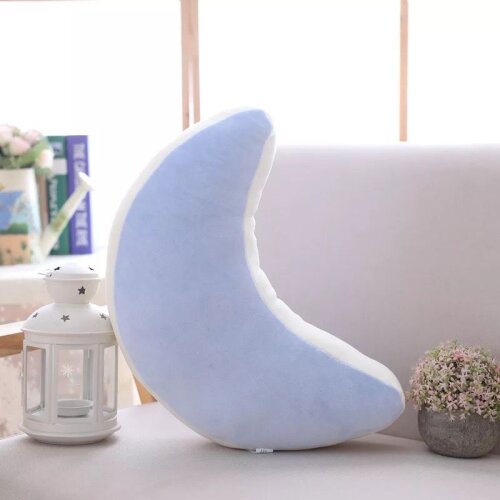 (Moon) Rainbow Plush Sofa Pillow Cushion Sleeping Pillow Cloud Moon Home Decoration Toy