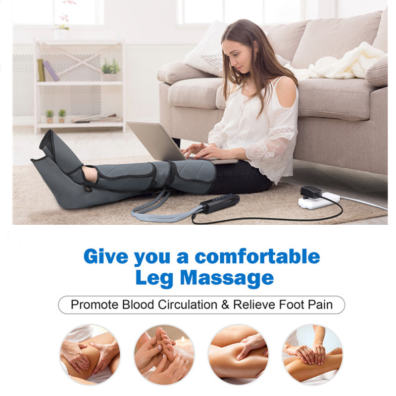 (Dark Grey) Leg Massager 3 Modes for Circulation with Heat Compression Calf Thigh Foot Massage Adjustable Wraps Design Relax Leg Pain Muscles Relaxation Gifts for Mom Dad 510K