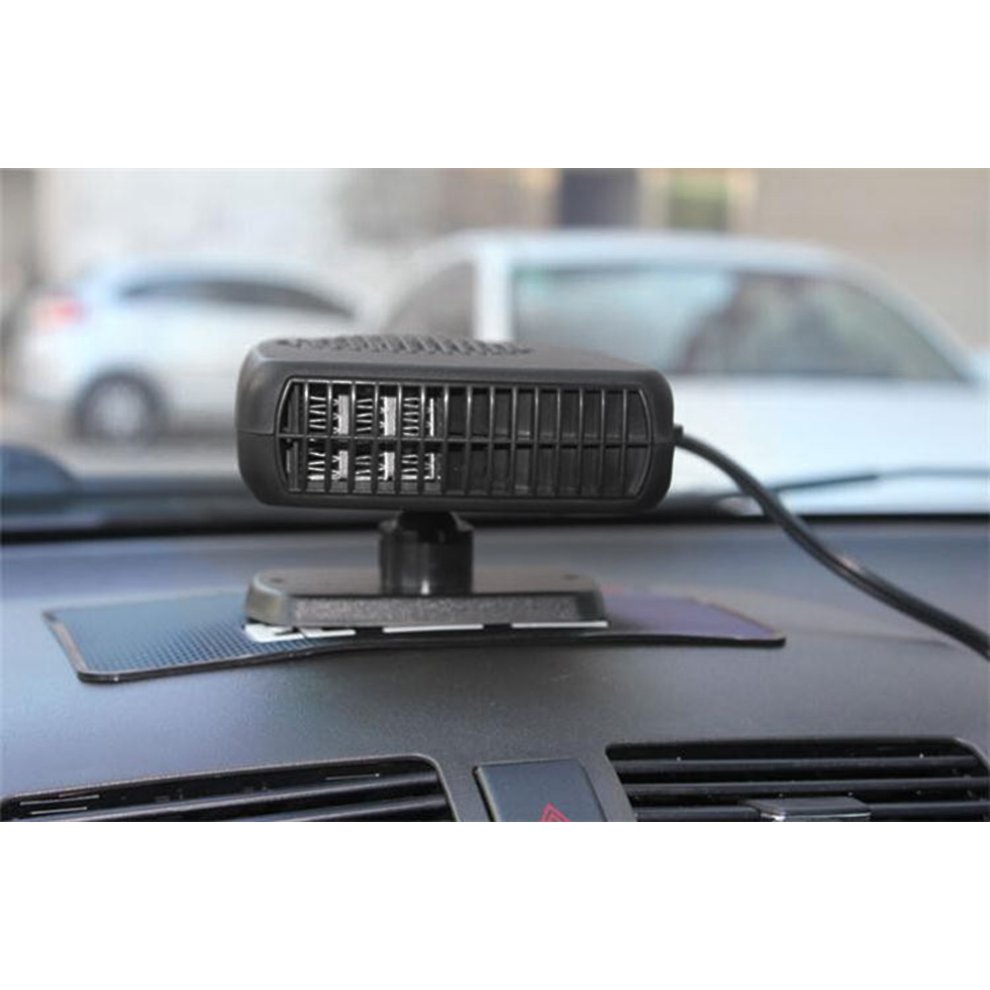 Car Heater Defroster Electric Vehicle Mini Windshield Defogger 150W 12V Plug in Cigarette Lighter Portable Auto Heater Fan Anti-Fog 2 in 1 Heating Cooling Function