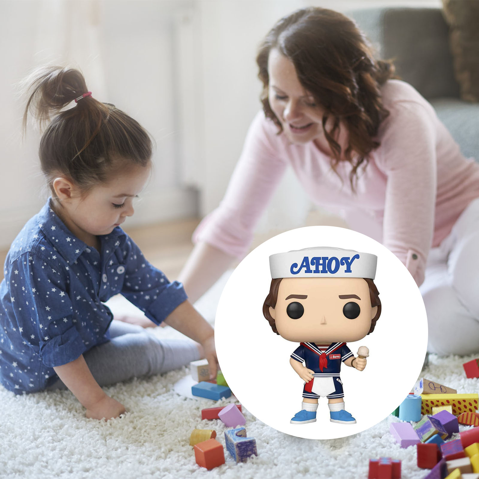 Stranger Things Action Figure Toy Funko Pop Movie TV Character Steve with Hat and Ice Cream Vinyl Dolls Toy PVC Model Collection Decoration Gifts for Children Multicolored