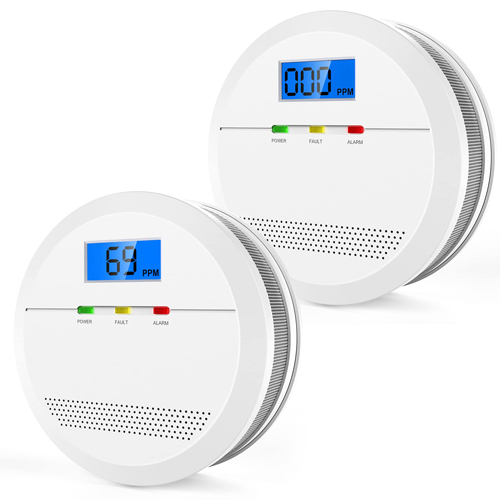 Carbon Monoxide Detector with LCD Display Wireless Carbon Monoxide Alarms for Home Garage Apartment Office Battery Powered CO Alarm with 7 Years Sensor Life