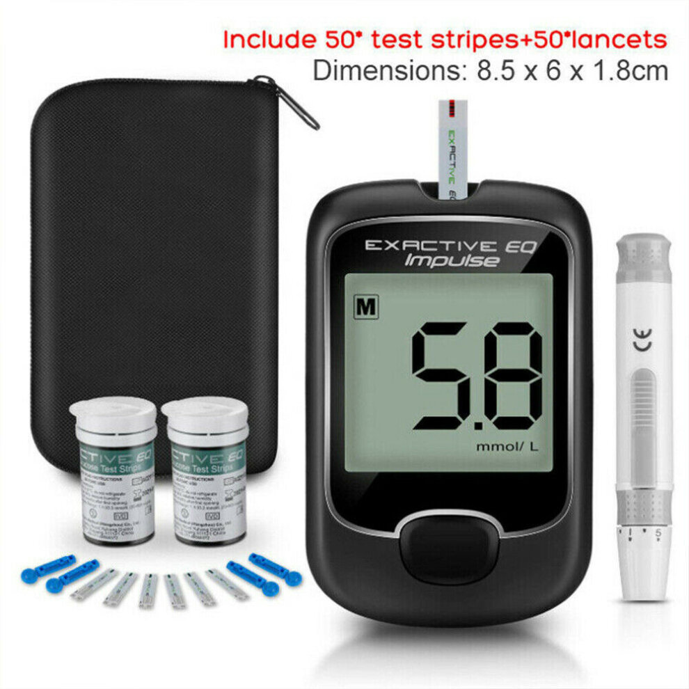 (Host mg/dL+50X test paper+50X needles) Blood Glucose Monitor Kit Test Strips Lancets Optium Neo Blood Glucose&Ketone Monitor Reader