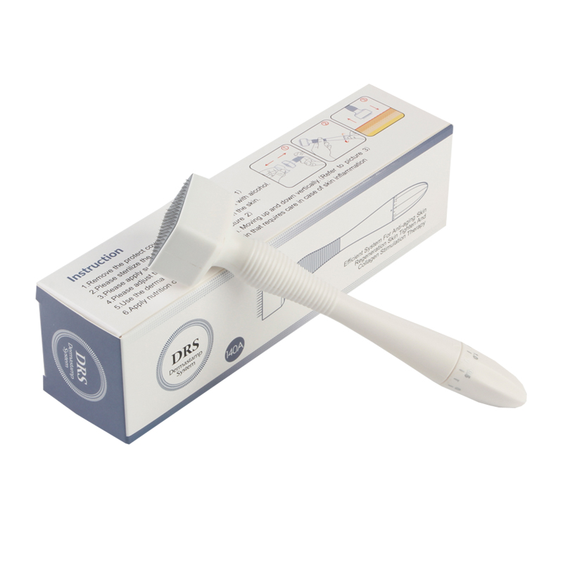 (0.25mm) Derma Roller System DRS 140 A Micro Needling Stamp Adjustable Needle Length Microneedle Real Needle for SkinCare Beard Growth Scalp Hair Re-Growth Acne Scar Pits Hair Loss Treatment