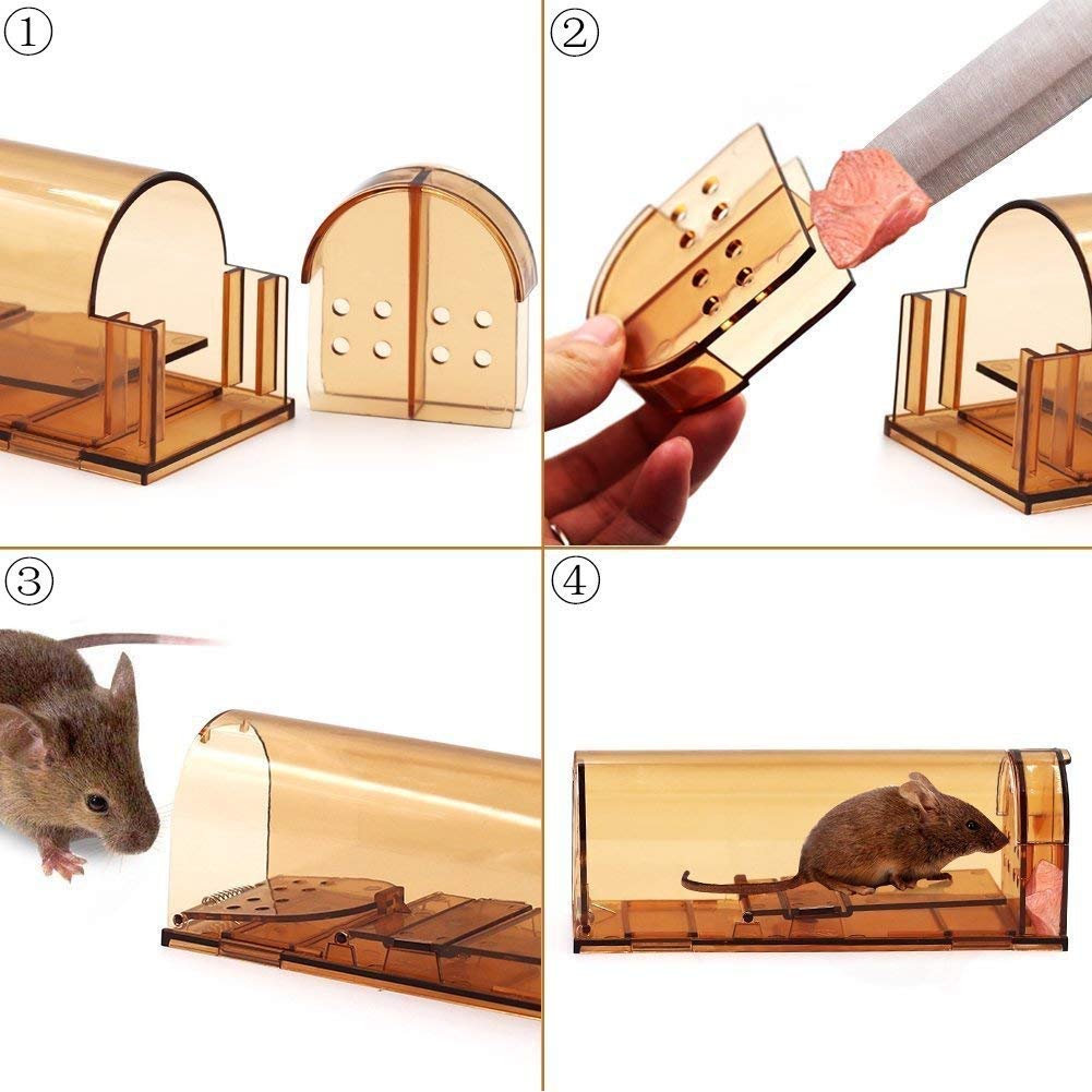 Humane Mouse Trap - Live Catch Trap - No Kill / Pack of 2 Traps Rat Trap No Kill Catch Cage Pet Child Safe Reusable