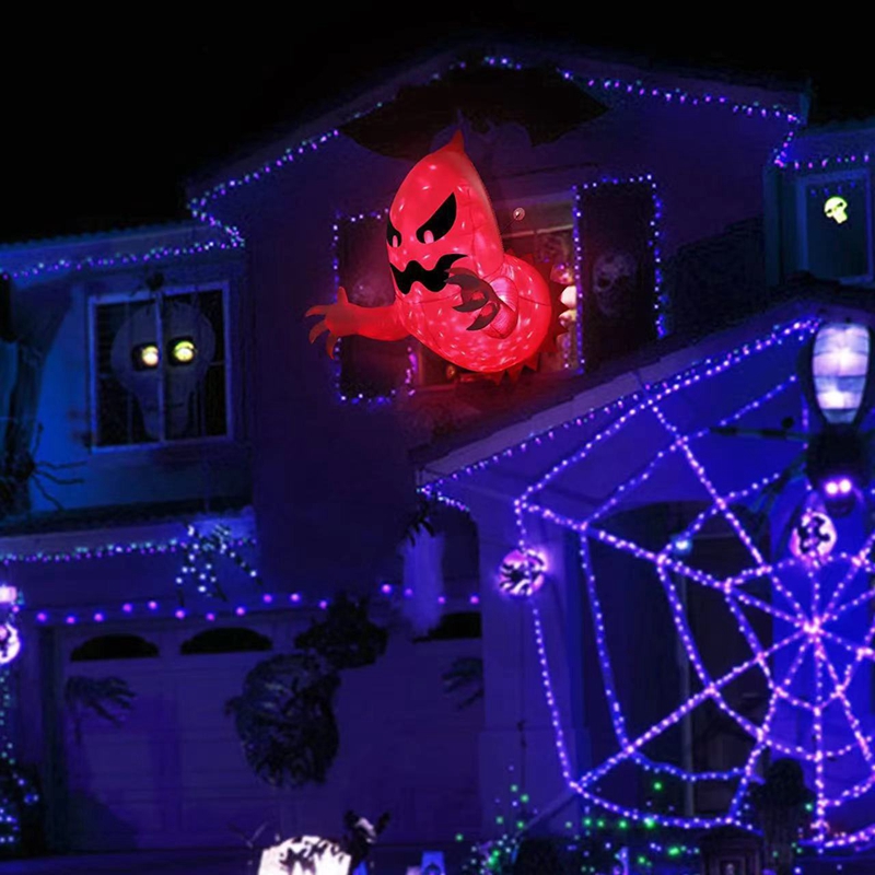 Halloween Inflatable Scary Flying Ghost Broke Out from Window Inflatable with Build-in LED Blow Up Inflatable for Halloween Party