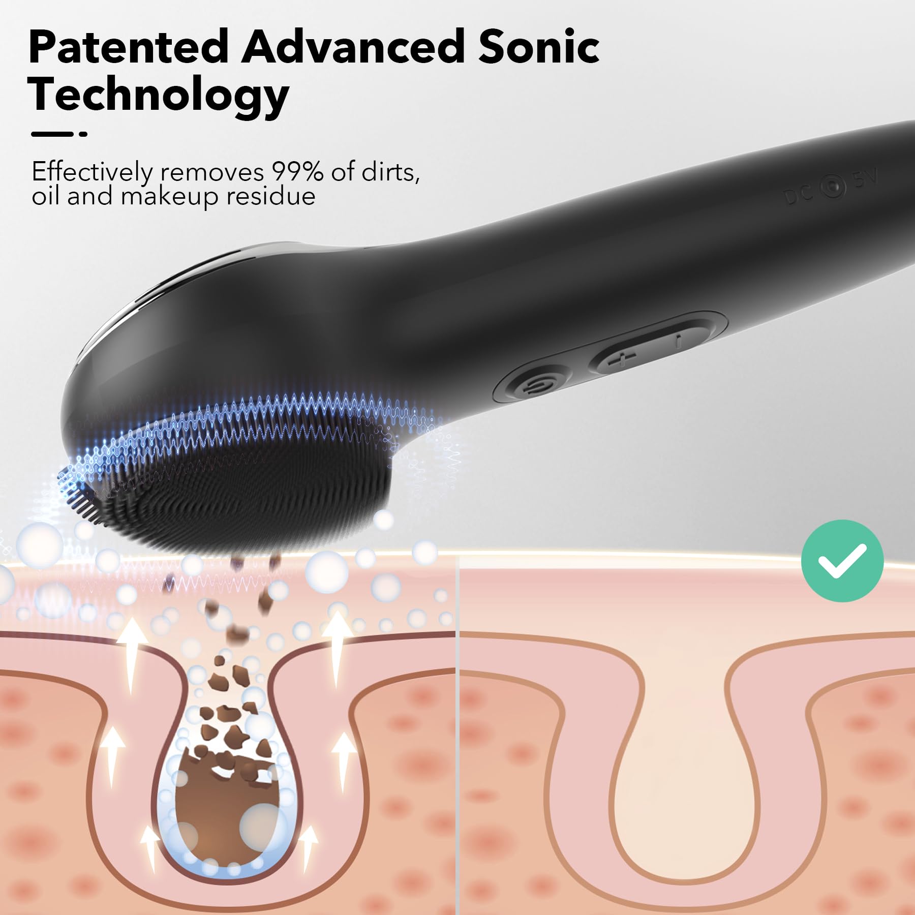 (Pink) Silicone Facial Cleaner Sonic Scrubber Thermal Massage Gentle Face Exfoliator Electric Powered Facial Cleansing Brush Nose Scrubber Reduce Blackhead