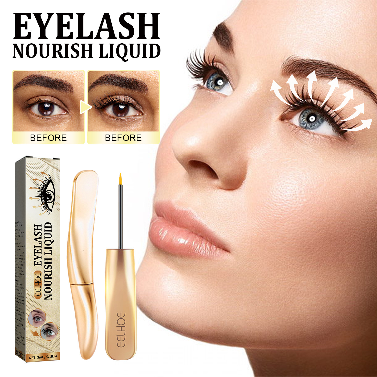 Eyelash Natural Liquid  Activate Eyelash Growth Advance Thicker Longer Lashes Moisturizing Curling Eyelash Beauty Products Eye Care Makeup 3ml