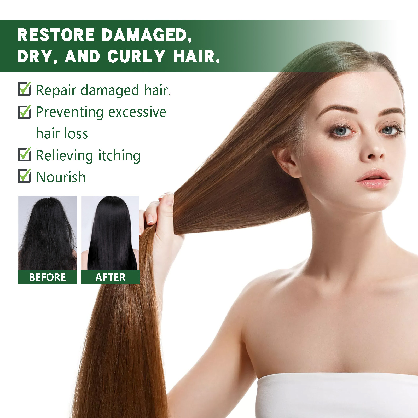 Keratin Nourishing Hair Mask Repairing The Tail Split Hair Conditioner Deep Moisturizing And Smoothing Hair Care 50ml