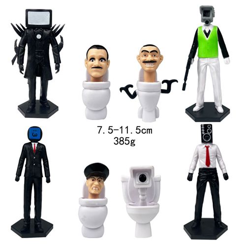 8pcs Skibidi Battle Action Figures Set Character Action Figure Model for Kids Birthday Party Cake Topper Halloween Parties Decoration