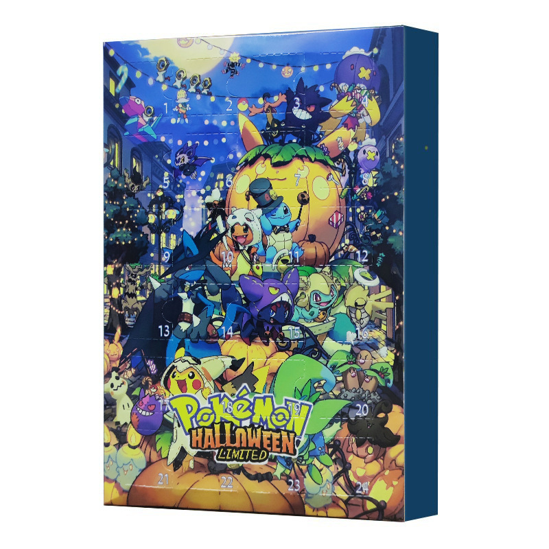 Christmas Advent Calendar Countdown Calendar 24Pcs Pokemon Character Anime Action Figures Playset Xmas Halloween Gifts for Kids Adult