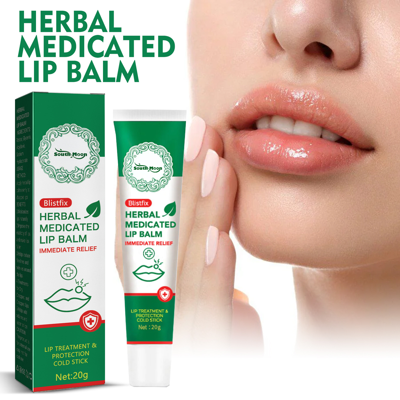 Herbal Lip Cream Lip Oil Balm Cold Sores Treatment Lip Repair Anti Lip Wrinkles Anti-dry Cracking Exfoliating Scrub Moisturizing