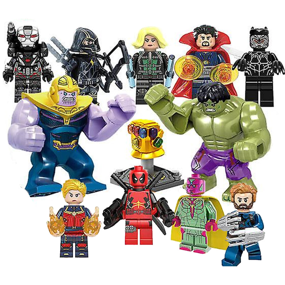 (16PCS Set A) Marvel Superheroes Minifigures Toys Building Block Assembly Toy Fit Lego