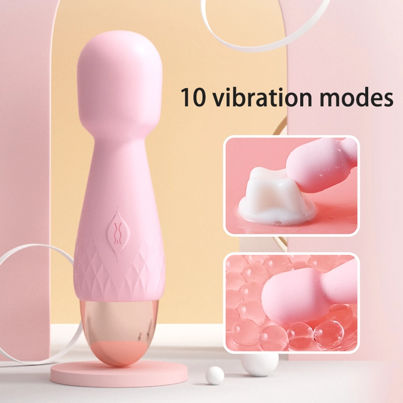 (Pink) Mini Vibrator for Woman Masturbator Sex Toys Silicone Rechargeable Handheld AV Women Vibrator Wireless Wand Massager Vibrator  Adult Toys 10 Frequency