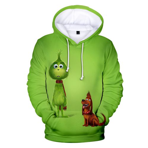 The Grinch Christmas Hoodie Novetly Sweatshirt Halloween Pullover Hooded for Autumn Winter