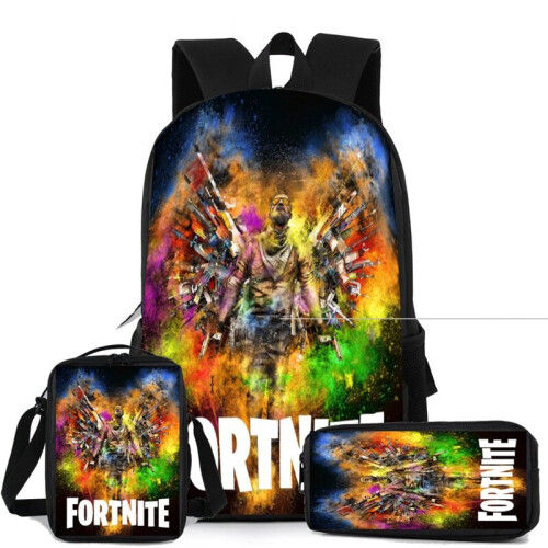 Fortnite Game School Bag Backpack Lunch Bag Pencil Case 3PCS