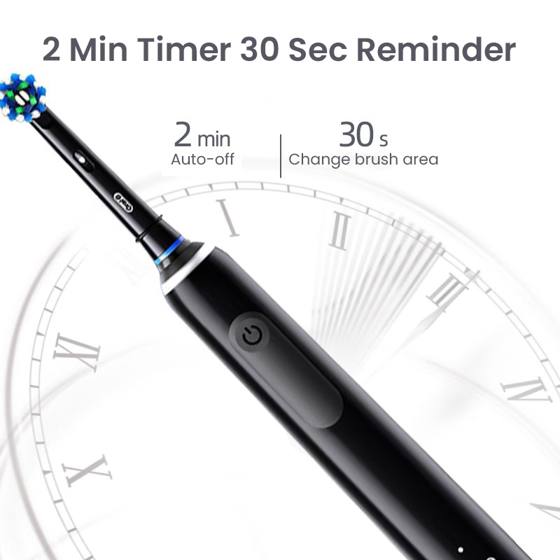Oral B Pro Ultra Electric Toothbrush Pro 4 Pressure Sensor 48800 Strokes Min 2 Min Timer 30s Reminder 4 Modes 3 Brush Heads
