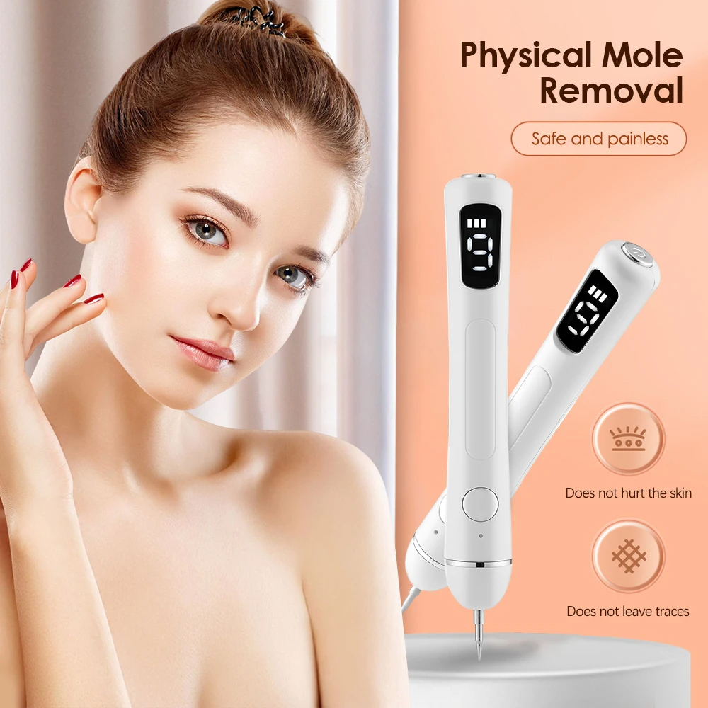 Electric Plasma Pen 9 Modes Auto Blackhead Skin Tag Mole Removal Neck Wart Freckle Nevus Dark Spot Black Dots Face Beauty Skin Care Machine LCD Display