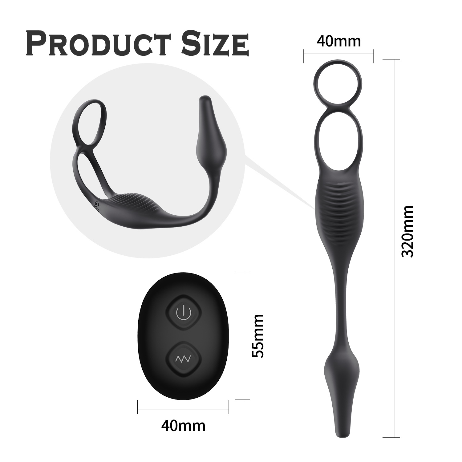 Vibrating Anal Vibrator Butt Plug Remote Control Prostate Massager Anal Plug Penis Ring Perineum Stimualtor Sex Toy for Men 3 in 1 Cock Ring