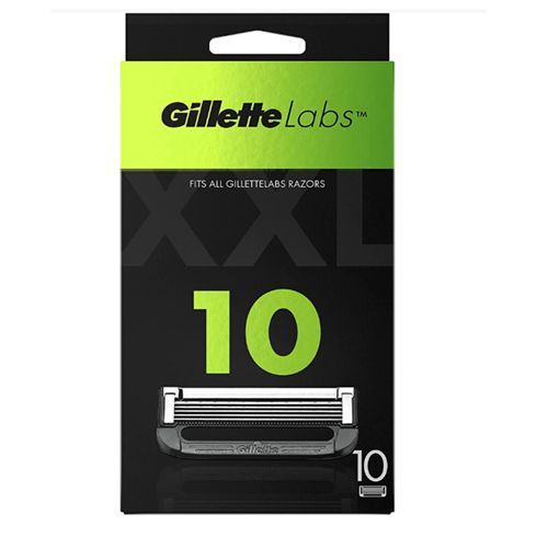 Gillette Labs with Exfoliating Bar and Heated Razor Blades, 10 Refills