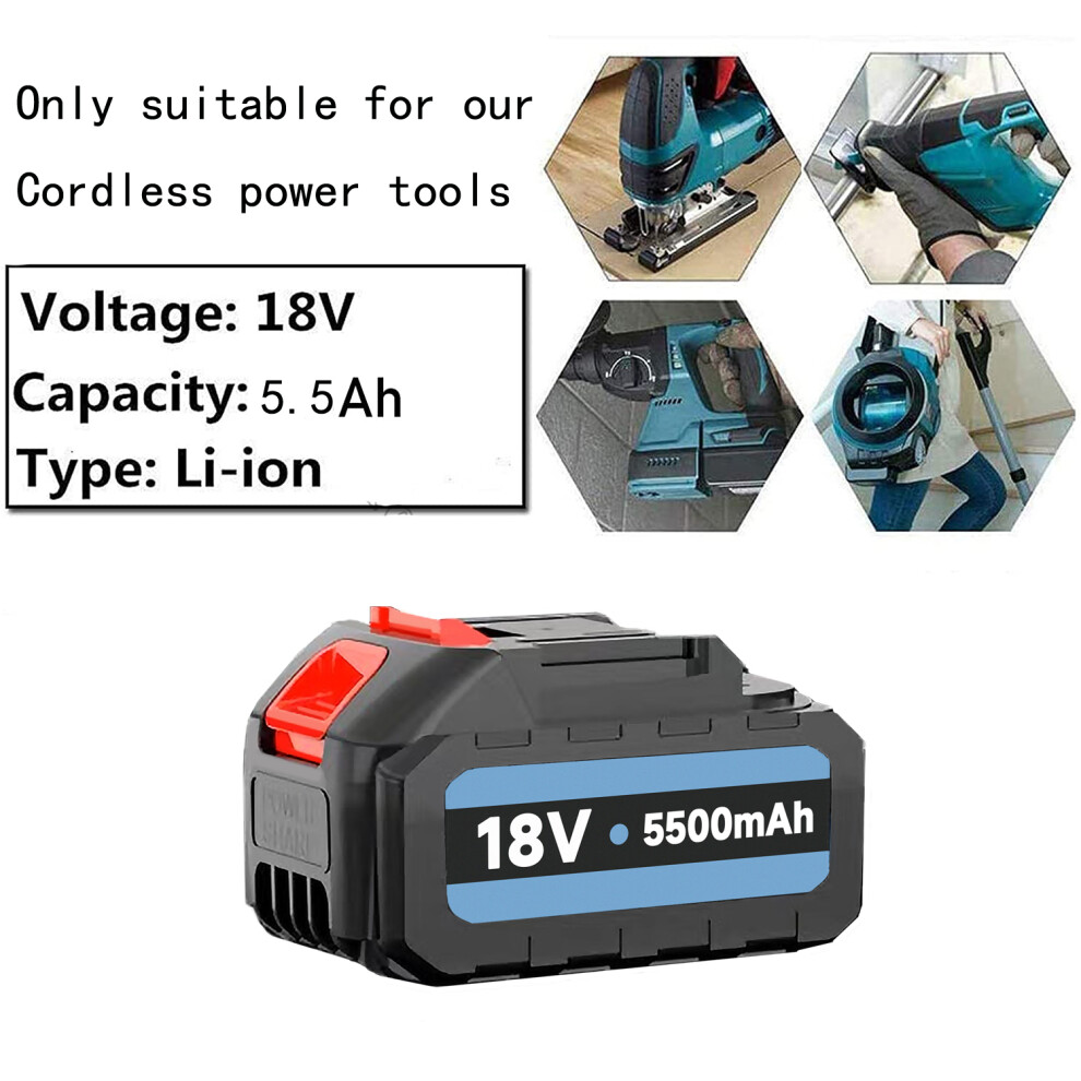 2IN1 Cordless Air Leaf Blower Vacuum+2x Battery 5.5A-Makita Compatible