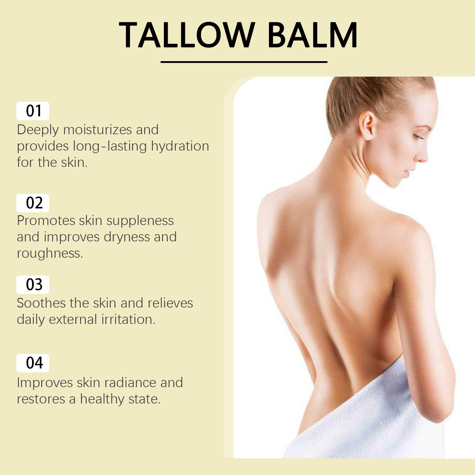 WoodSleep Beef Tallow Balm Moisturizer Sebum and Honey Cream Nourishing Softening Smoothing Relieve Dryness Face Body Cream Natural Beef Tallow Lotion