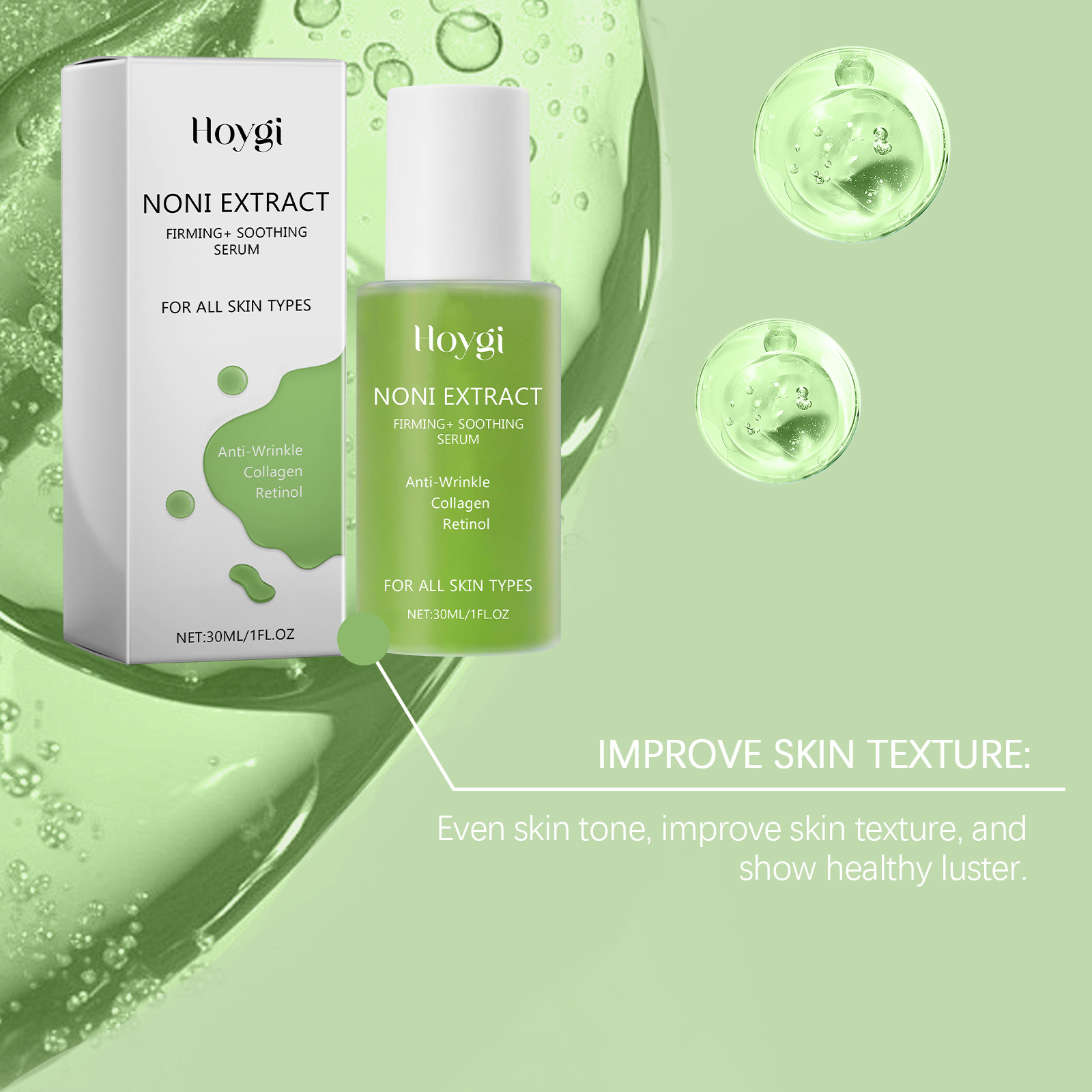 (1 PC) Noni Extract Firming Soothing Serum Moisturizing Essence Brightening Anti Rrinkle Elastic Facial Skin Essence Skin Care
