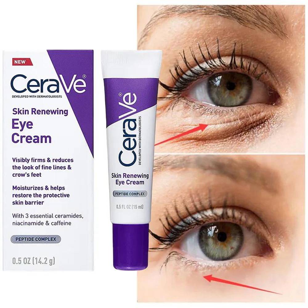 CeraVe Skin Renewing Eye Cream with Peptide Complex and Caffeine for Brighter Skin Care - Smoother Eyes 15 ml