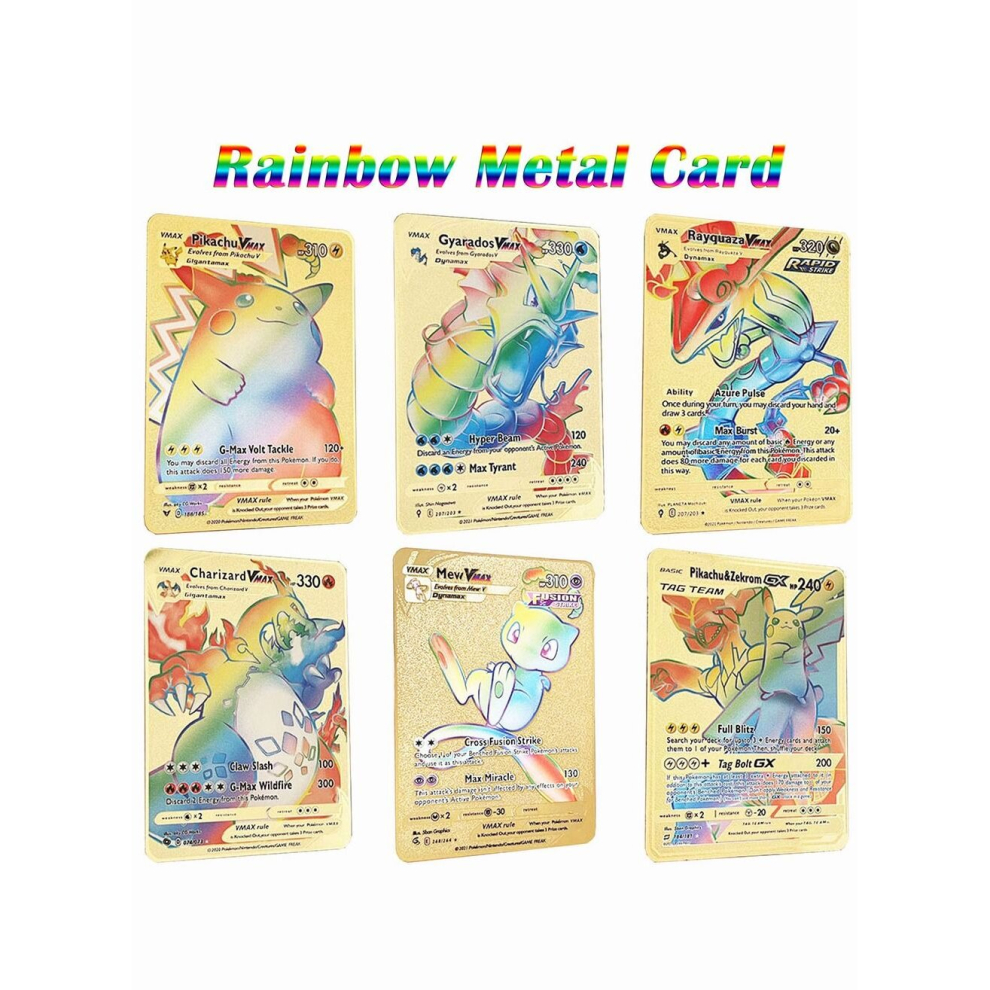 55PCS Pokemon Card Gold Foil Shiny Rainbow Vmax GX Card Charizard Pikachu Collection Kids Toy Gift