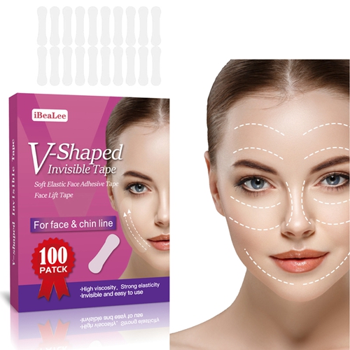 Facelift Tape for Face V-Shape Invisible Tape Facial Lift Sticker Ultra Thin Double Chin Reducer for Neck Jowls Face Sagging Face Lifting
