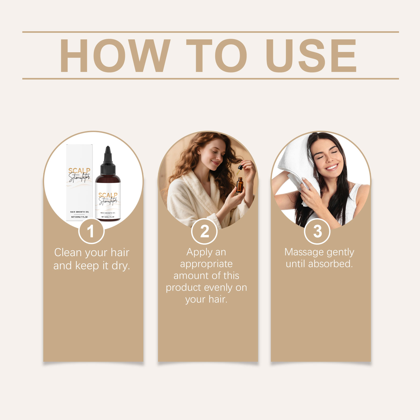 Hair Growth Oil with Biotin & Rosemary Oil, Deep Moisturizing & Nourishing for Dry Hair, Buy 1 Get 1 Free, Fast Shipping