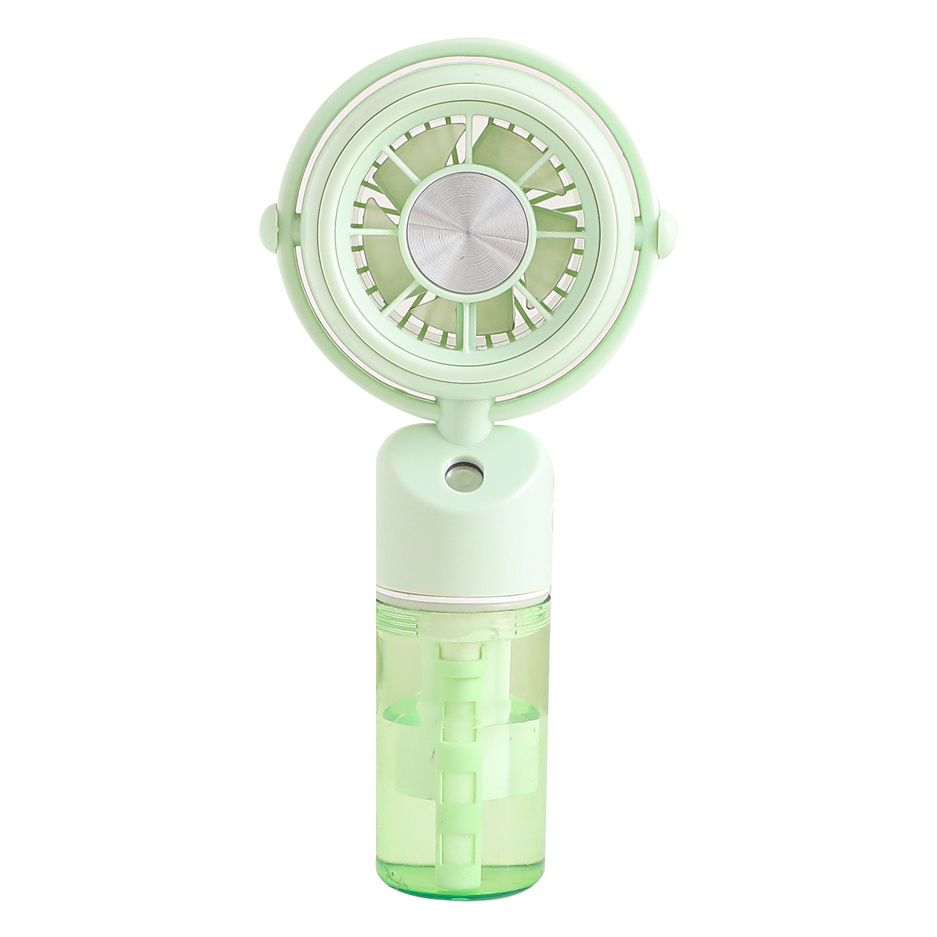 (Blue) Rechargeable Handheld Misting Fan-Portable Battery Operated Water Mist Fan With 3 Adjustable Speed-Cooling Fan