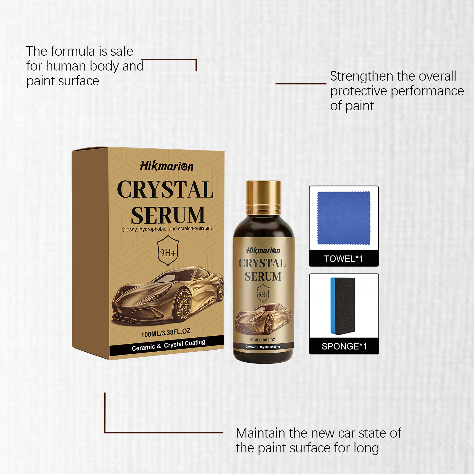 9H+ Car Ceramic Coating 100ml Liquid Nano Crystal Serum Polishing Wax Anti-corrosion Waterproof Auto Detailing Paint Protection ﻿